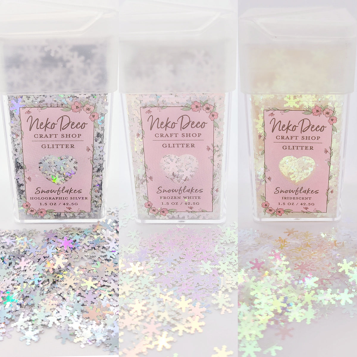 Holographic Snowflake Glitter Sprinkles | Holo Confetti | Glittery  Embellishments | Resin Craft Supplies (AB Silver / 6mm / 5 grams)